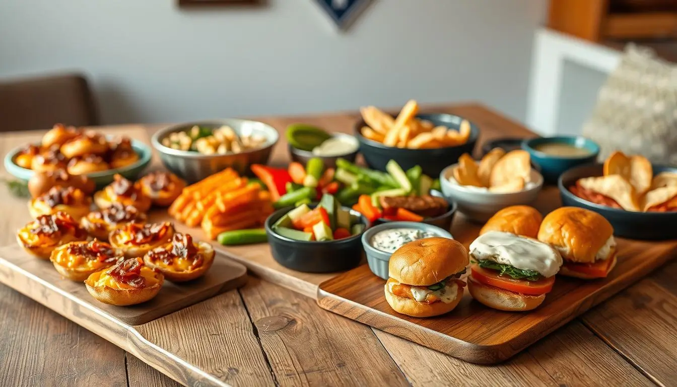 A bountiful spread of easy-to-make Super Bowl snacks