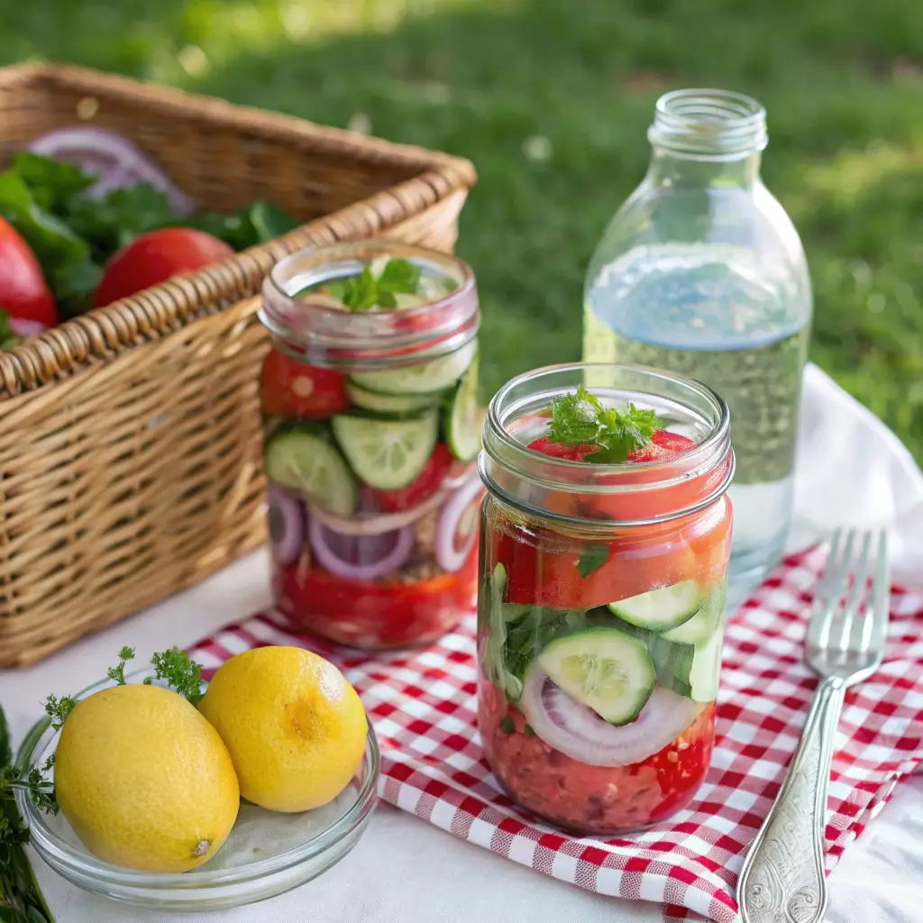 Vegan Picnic Cucumber Tomato Salad