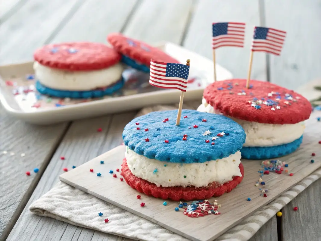 Patriotic Ice Cream Sandwiches