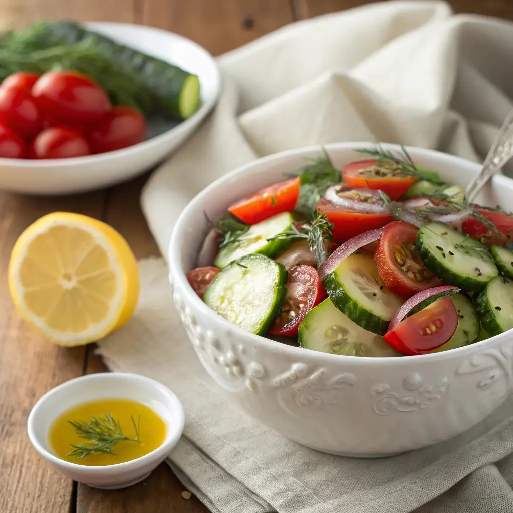 Zesty Lemon-Dill Cucumber Tomato Salad