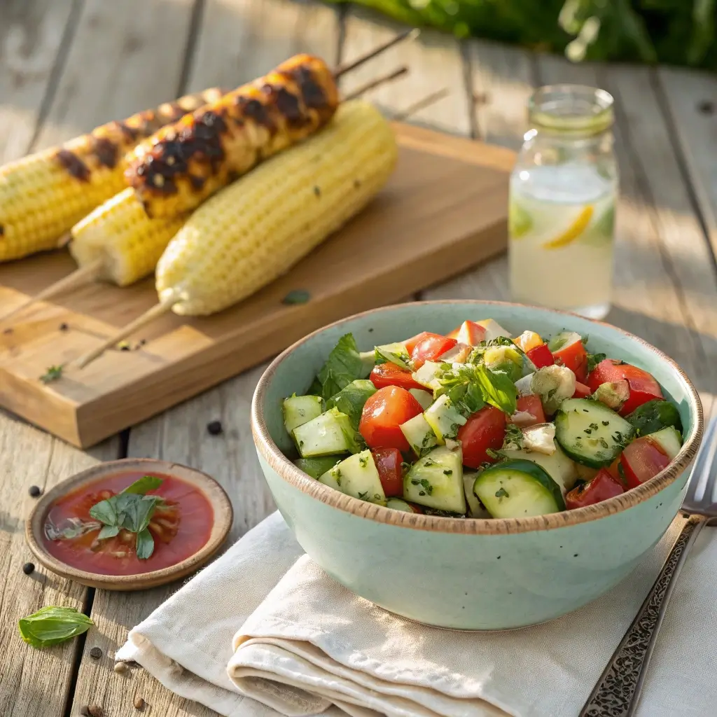 Tangy BBQ Cucumber Tomato Salad