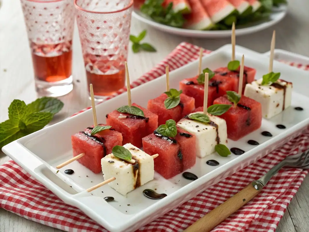 Watermelon Feta Skewers