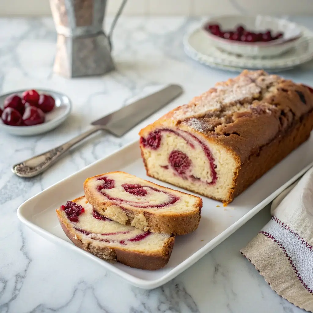 Cherry Swirl Pound Cake (Loaf Style)