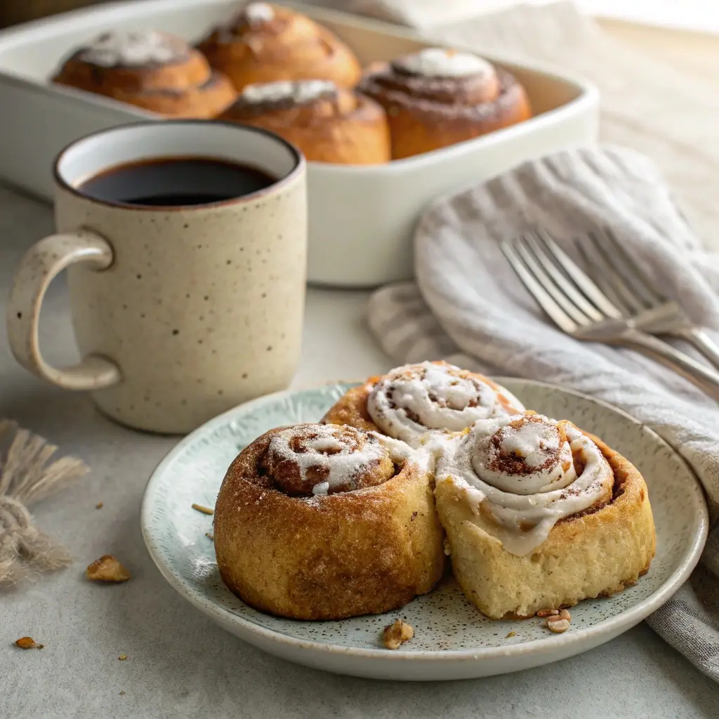 Cozy Coffee Combo: Sourdough Cinnamon Rolls & Creamy Icing