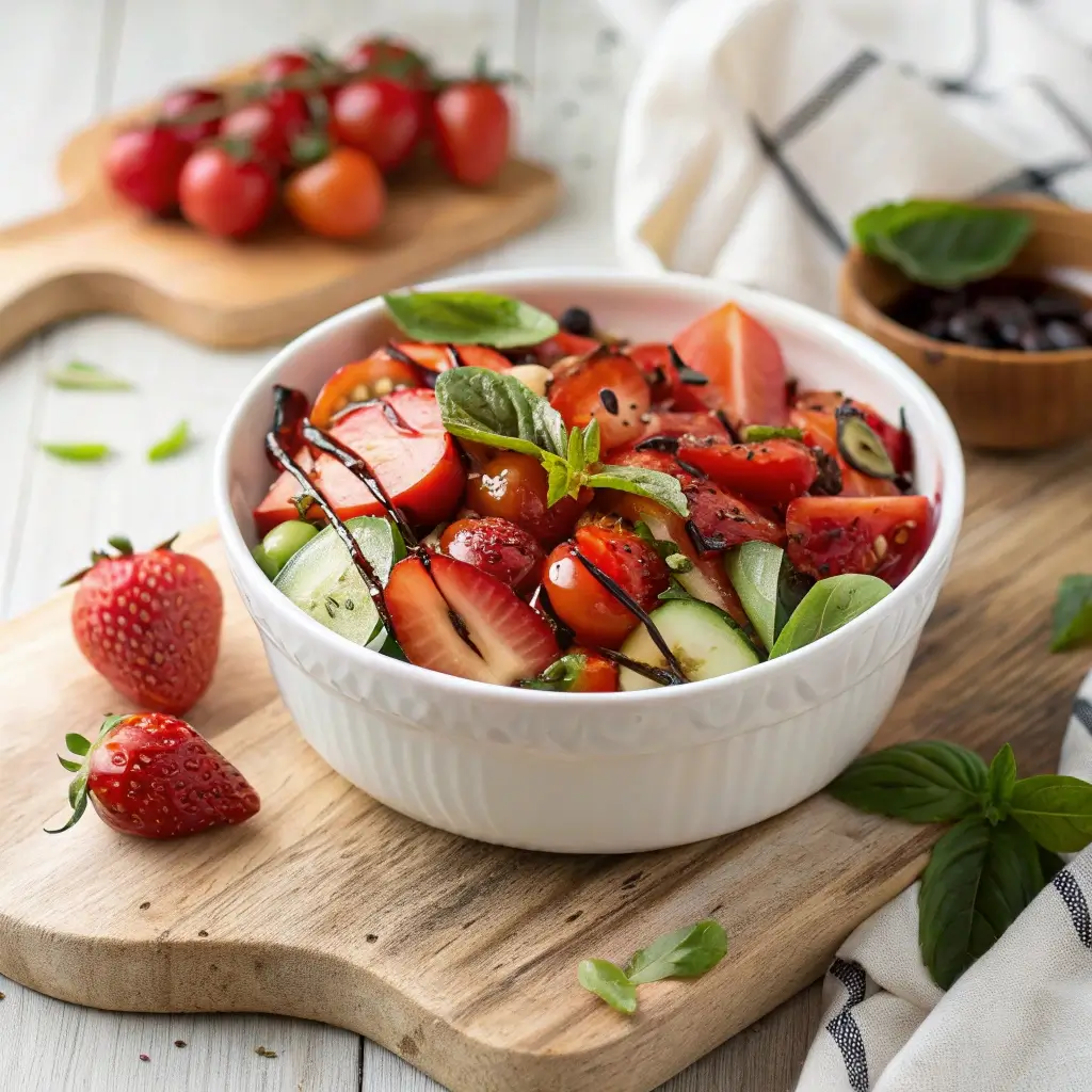 Strawberry Cucumber Tomato Salad