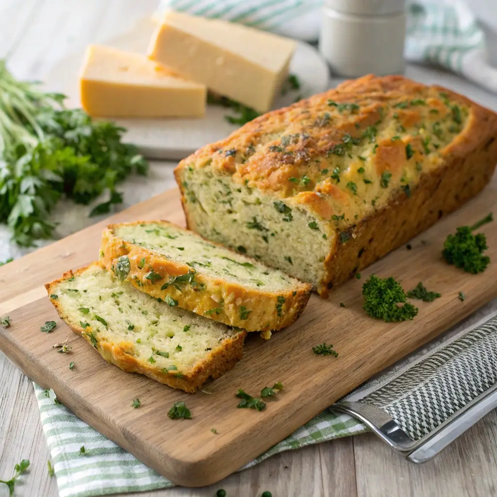 Savory Zucchini Bread with Cheddar & Herbs