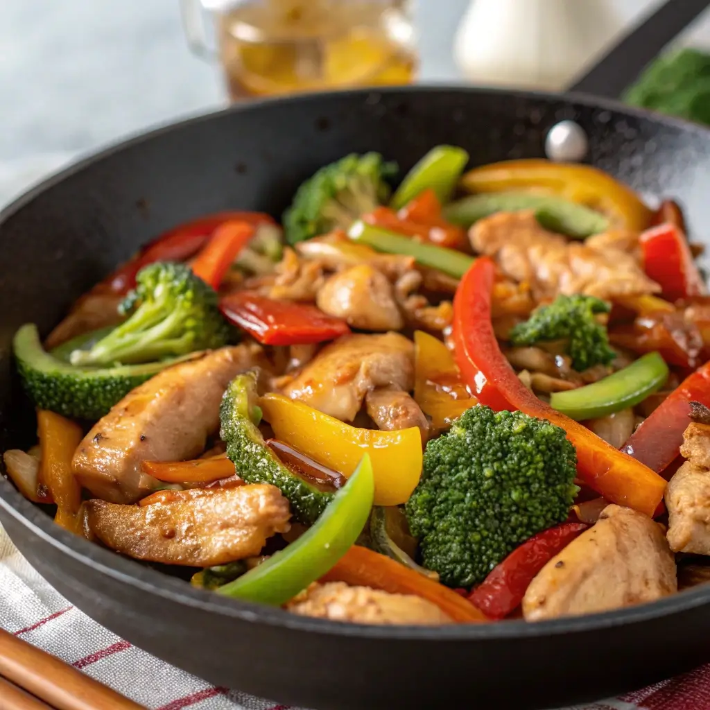 chicken stir fry quick, garlic honey chicken, 20 minute dinner, easy healthy meals, Asian-inspired dinner