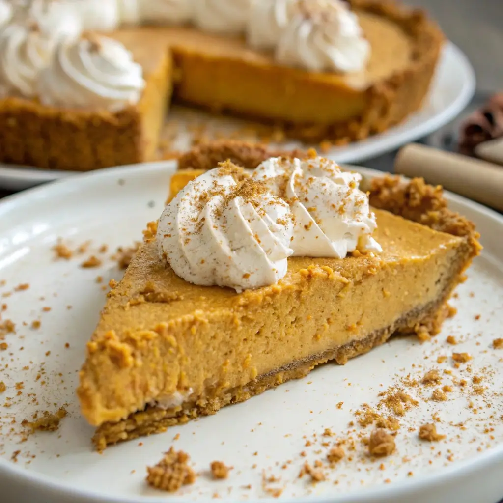 Pumpkin Fluff Pie with Gingersnap Crust