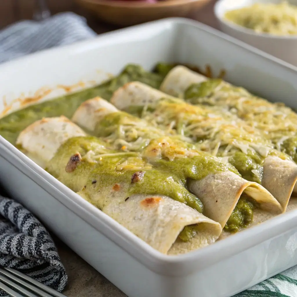 Conclusion These Hatch Green Chili Chicken Enchiladas are everything you want in a cozy, flavorful, and easy-to-make dinner. From the smoky depth of roasted Hatch chiles to the creamy, cheesy filling baked to golden perfection, it’s no surprise this recipe is a Pinterest and family favorite. Whether for a special occasion or a weeknight meal, this dish will quickly become a staple in your kitchen.