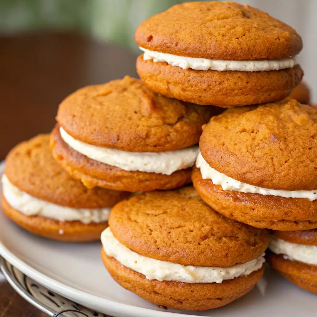 Pumpkin Whoopie Pies (With Cream Cheese Filling!)