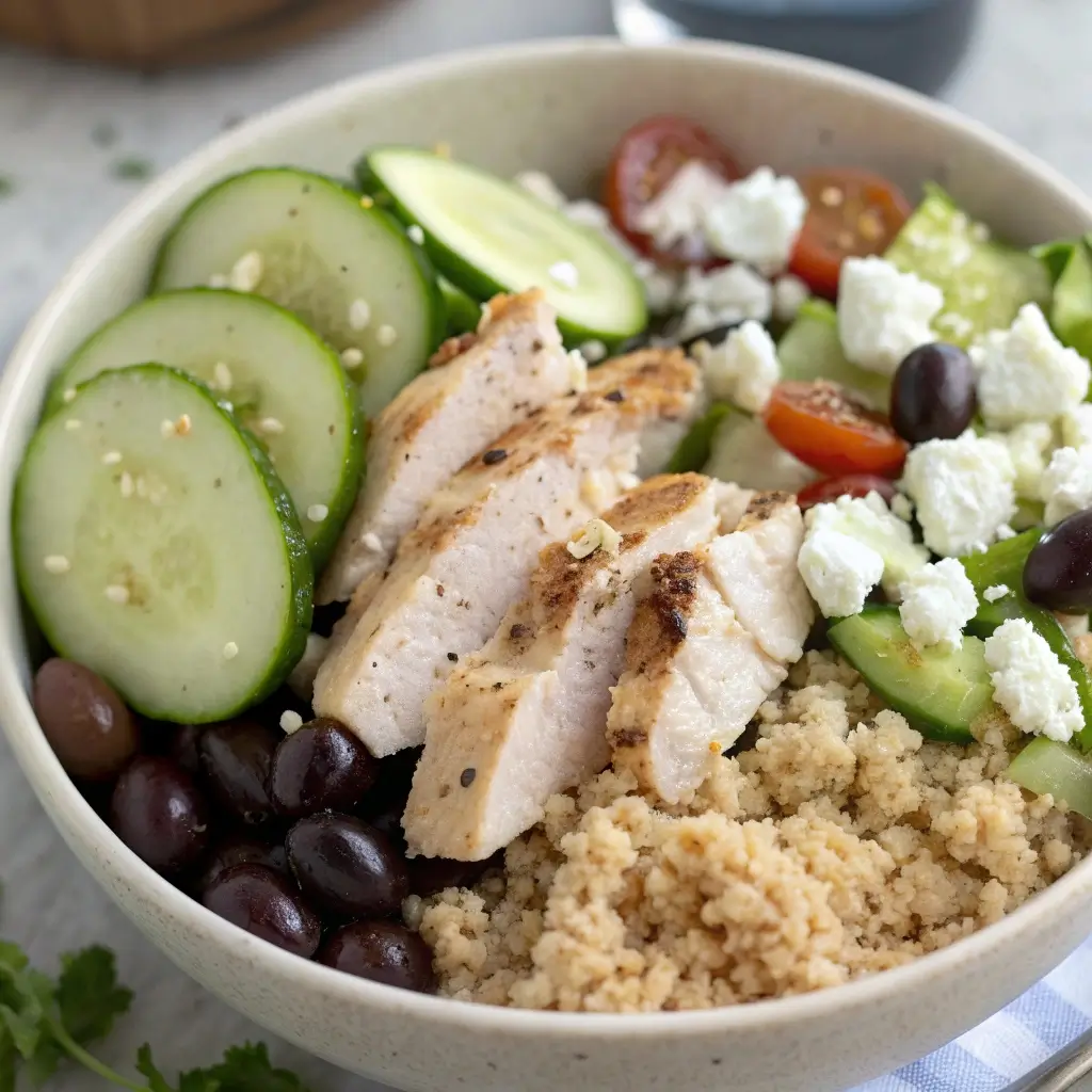 Greek Chicken & Quinoa Bowls