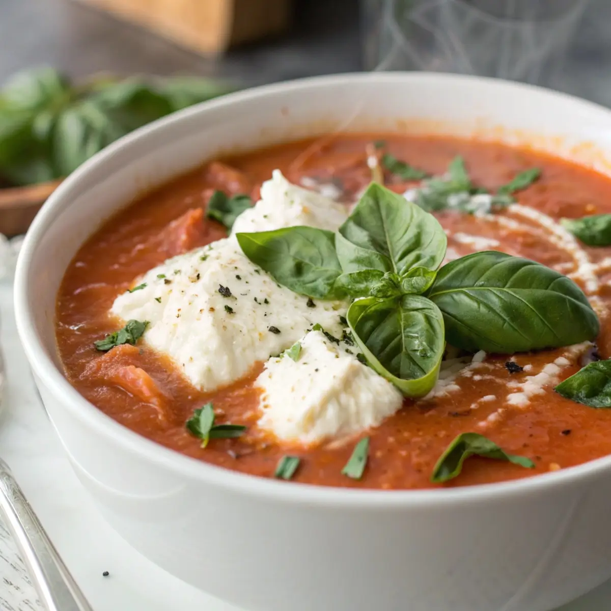 Creamy Tomato Basil Lasagna Soup