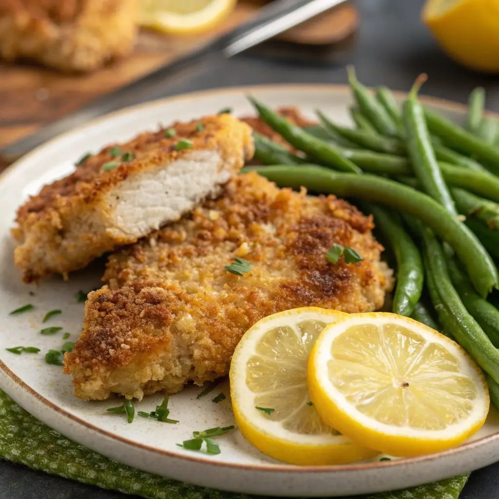 Garlic Parmesan Crusted Chicken Chops