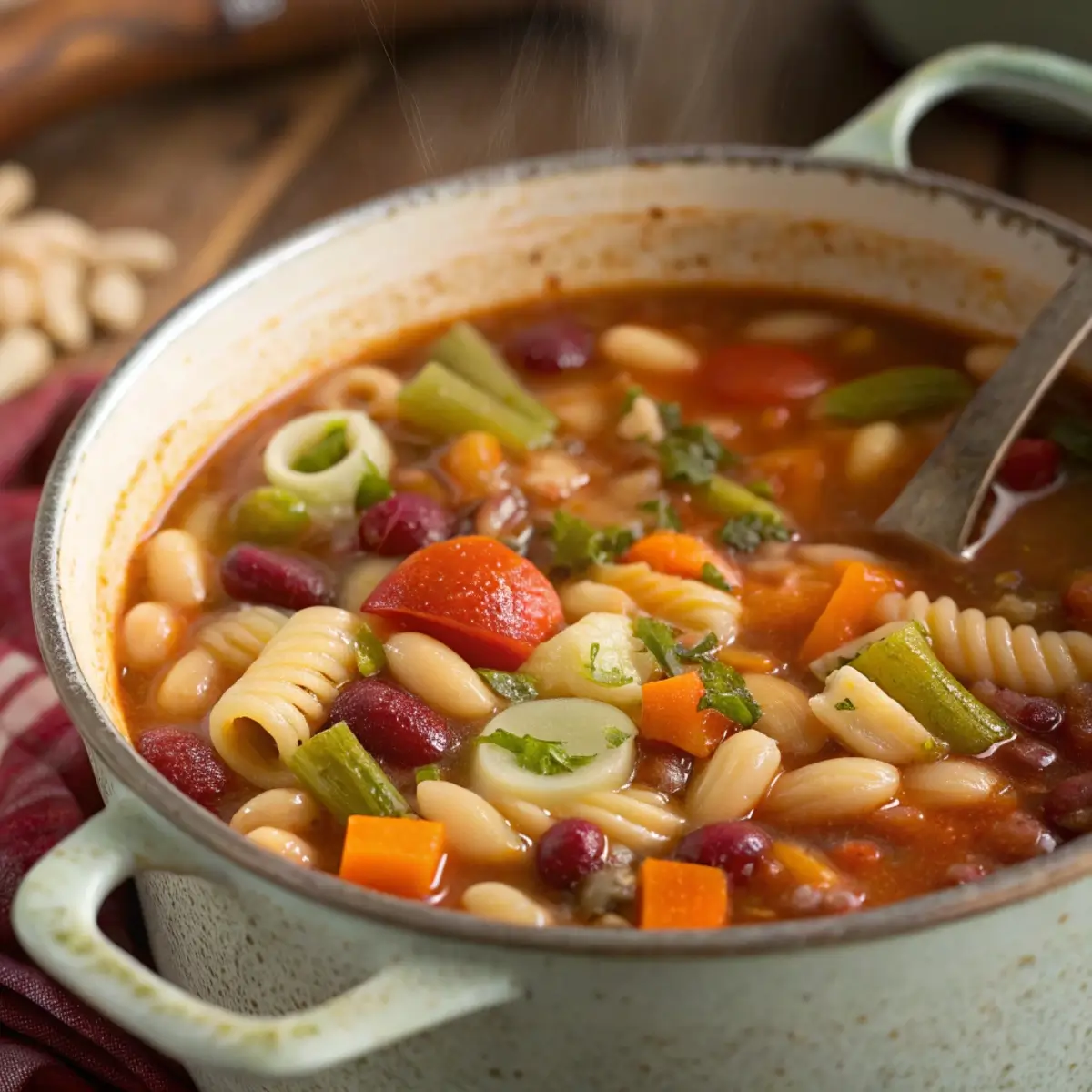 Fall Minestrone Soup with Seasonal Vegetables