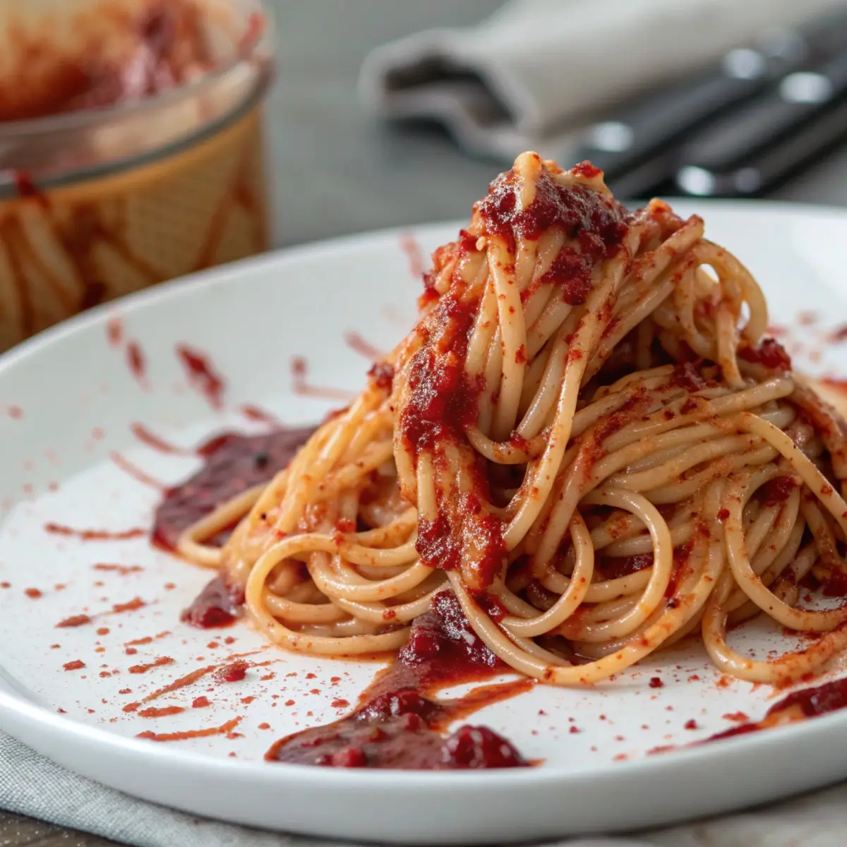 Zombie Guts Pasta (Creepy Halloween Dinner Idea)