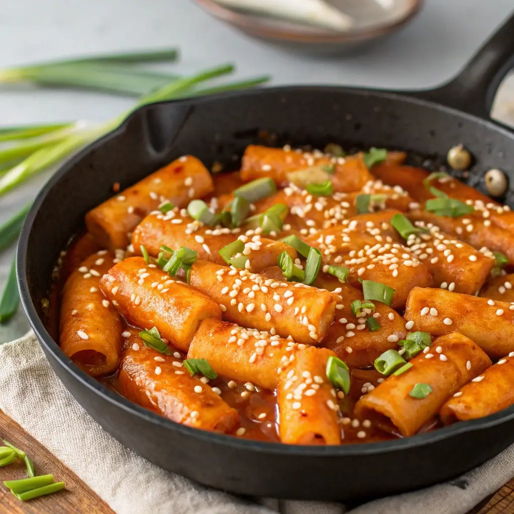 Crispy Spicy Peanut Tteokbokki Rice Cakes