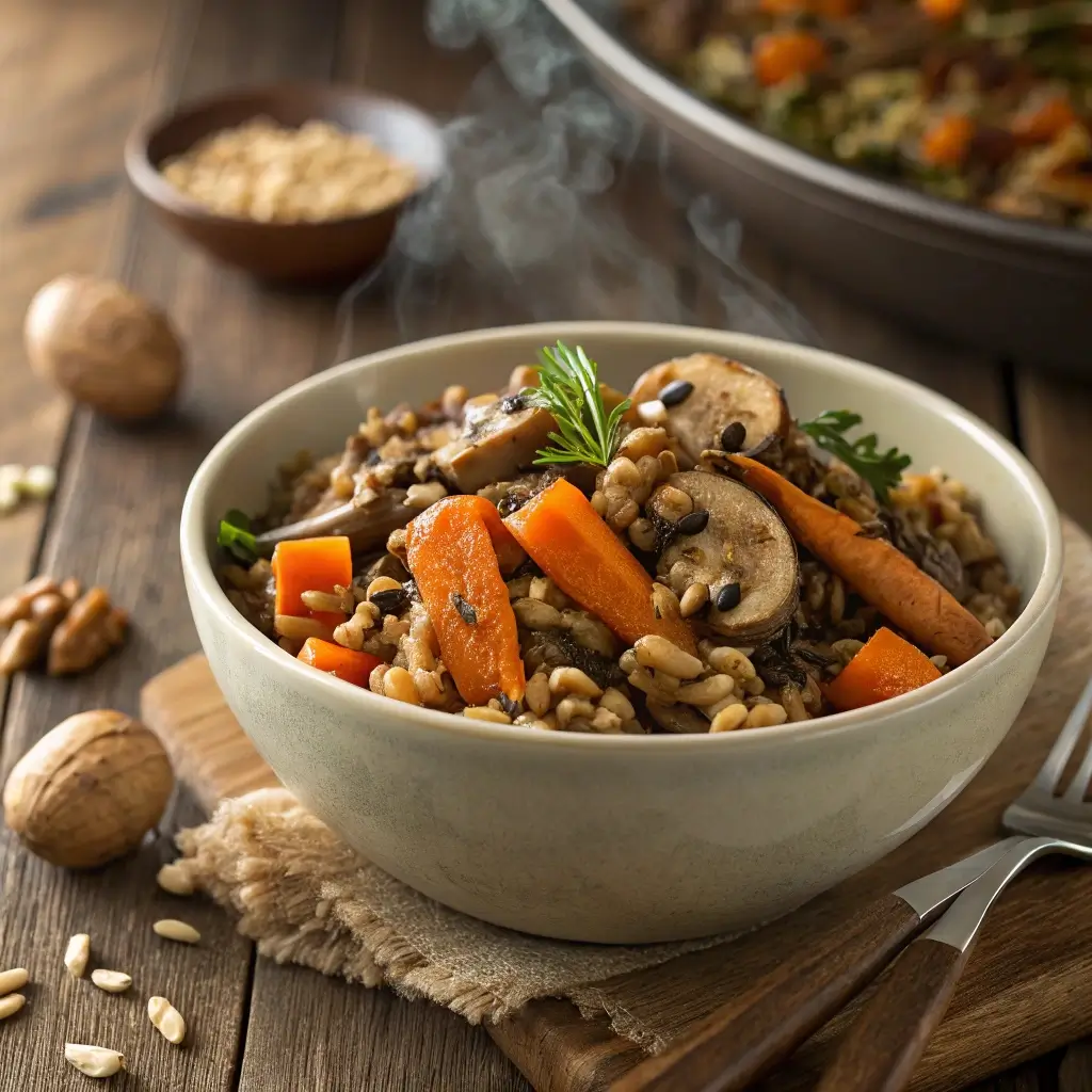 Warm Wild Rice & Mushroom Fall Salad