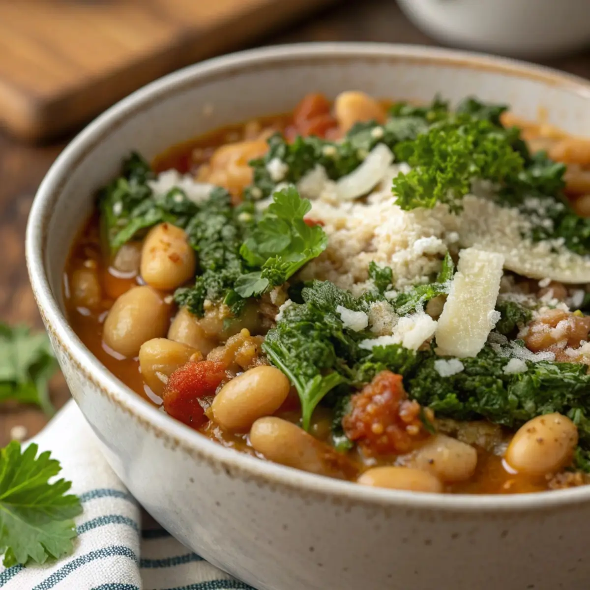 Chili Recipe with White Beans and Kale (Healthy Comfort Food)