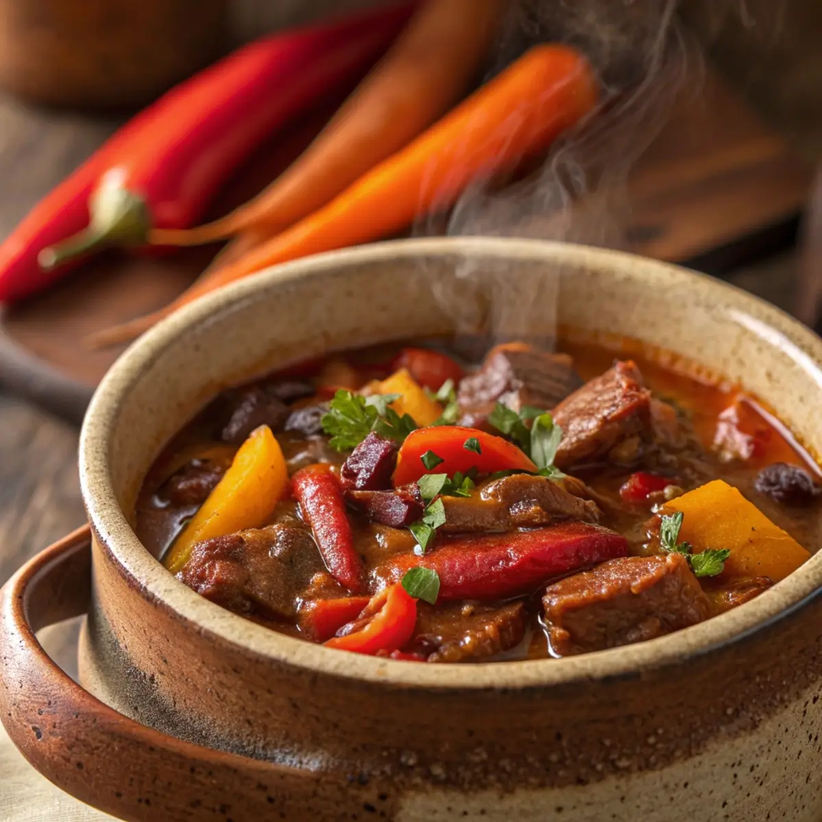 Chili with Roasted Carrots & Bell Peppers (Flavor Boosted)