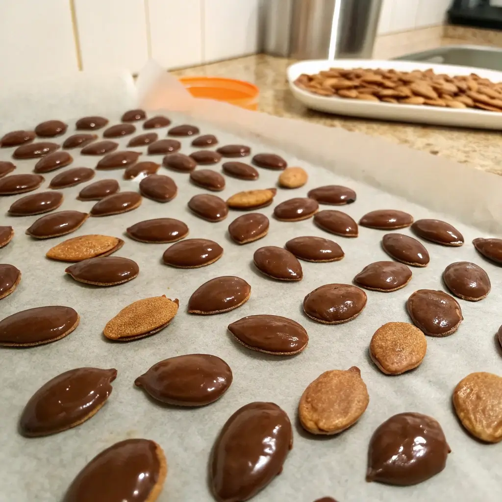 Chocolate-Covered Pumpkin Seeds (Sweet Snack)