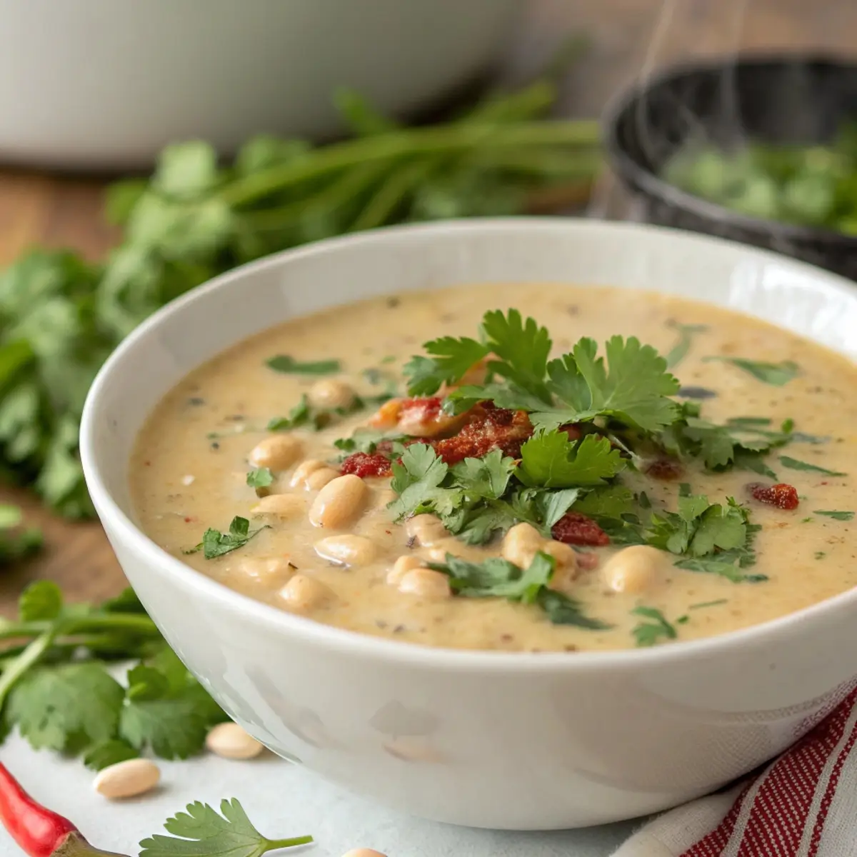 Dairy-Free Creamy White Bean Chili (Healthy Twist)