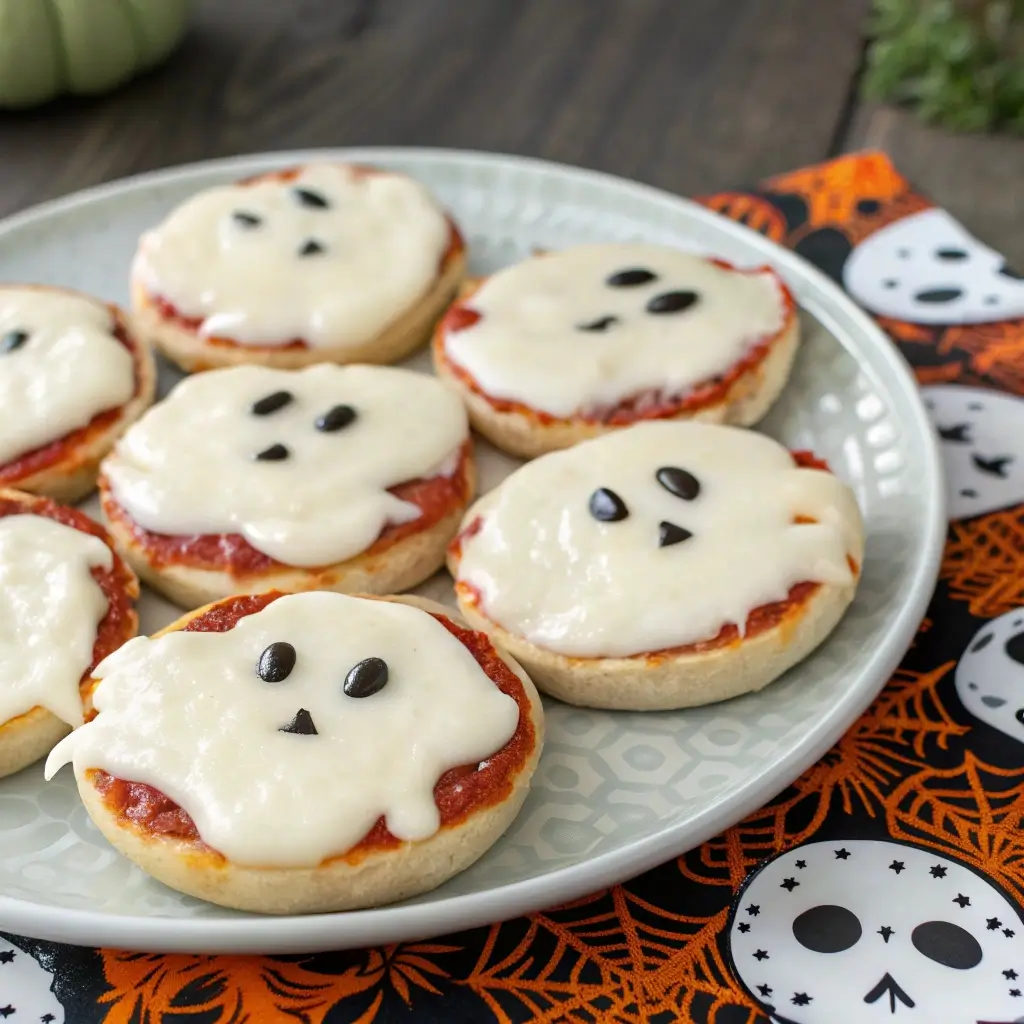 Ghost Pizza Bagels (Kid-Friendly Dinner)