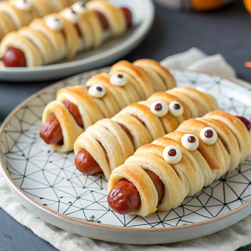 Mummy Hot Dog Recipes (Vegetarian / Chicken)