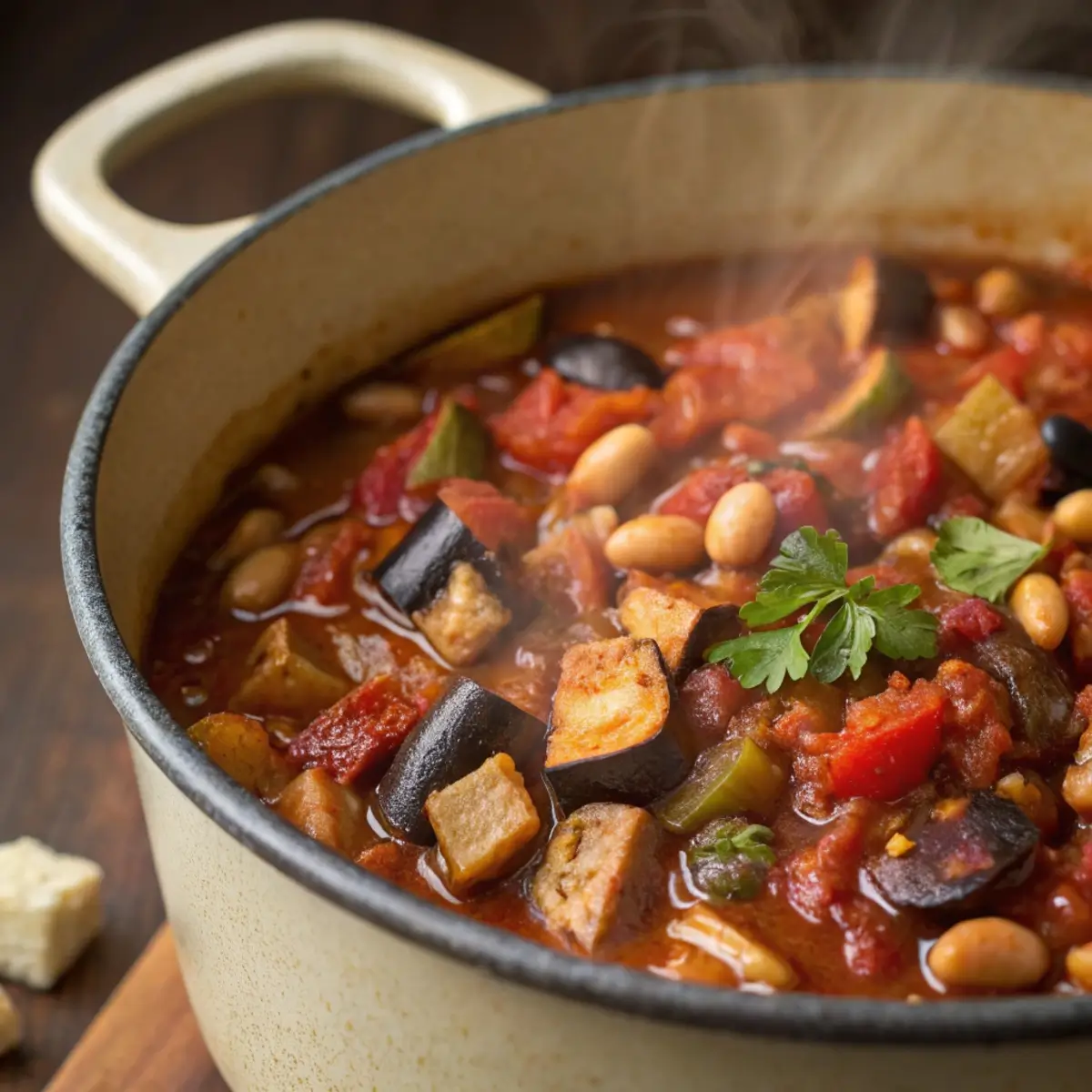 Protein-Packed Eggplant & Bean Chili