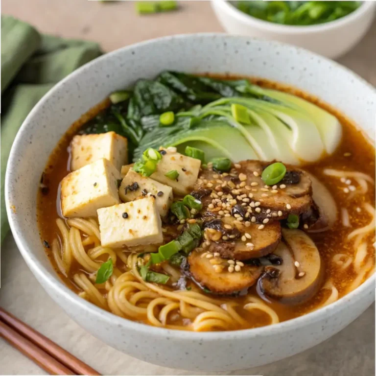 Miso Mushroom Ramen with Tofu & Bok Choy