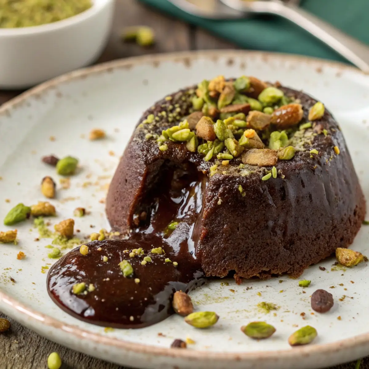 Pistachio Chocolate Lava Cakes
