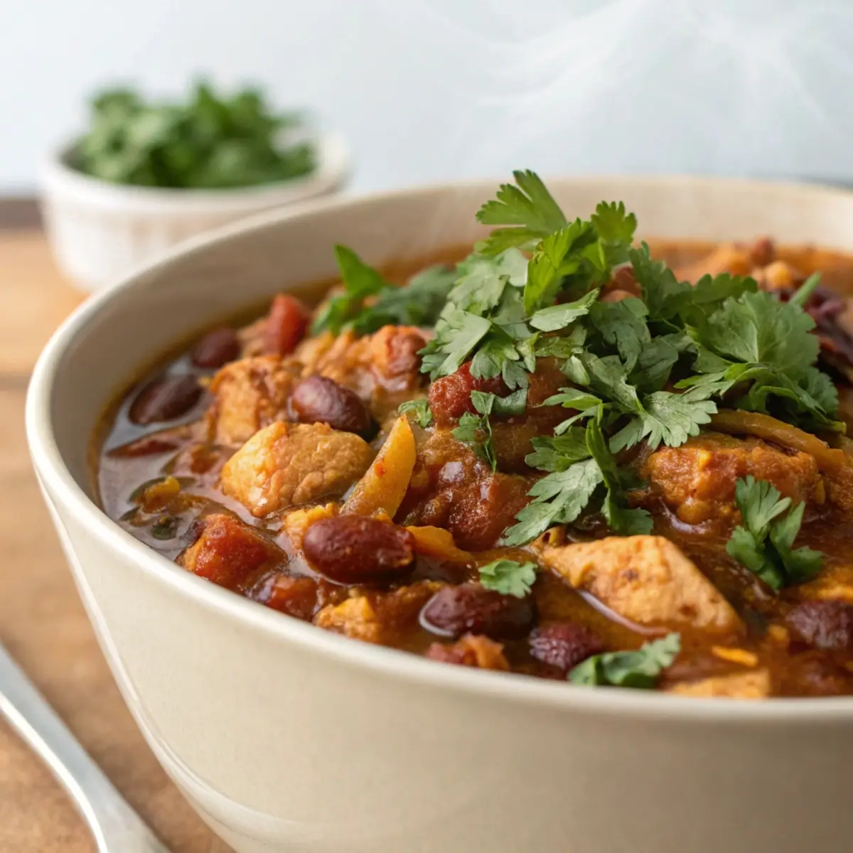 High Protein Chili with Chicken & Beans