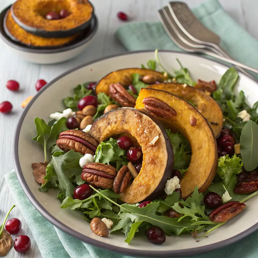 Roasted Acorn Squash Fall Salad with Maple Vinaigrette