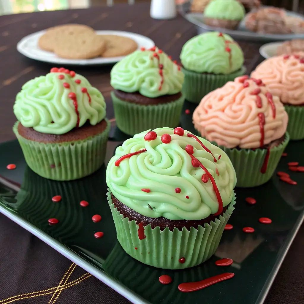 Zombie Brain Cupcakes (Scary Dessert Idea)