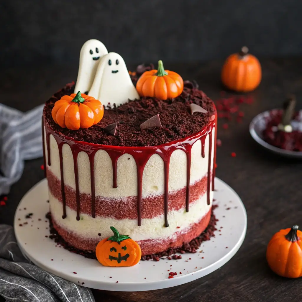 Bloody Red Velvet Halloween Cakes