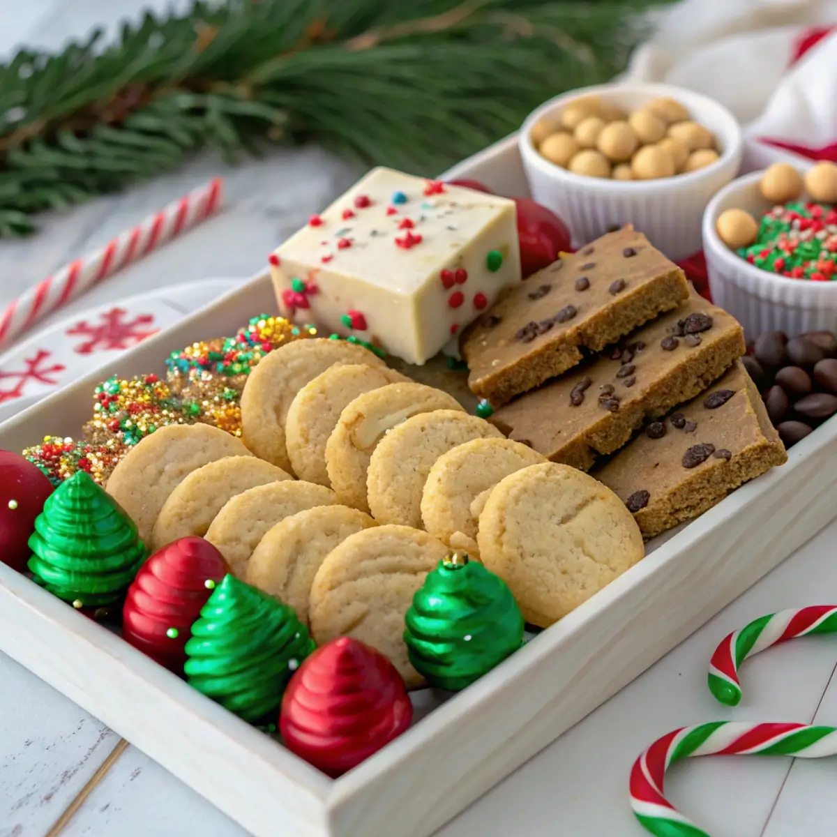 Sugar Cookie Fudge on Dessert Board