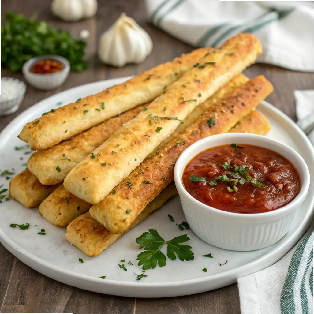 Garlic Sourdough Discard Breadsticks
