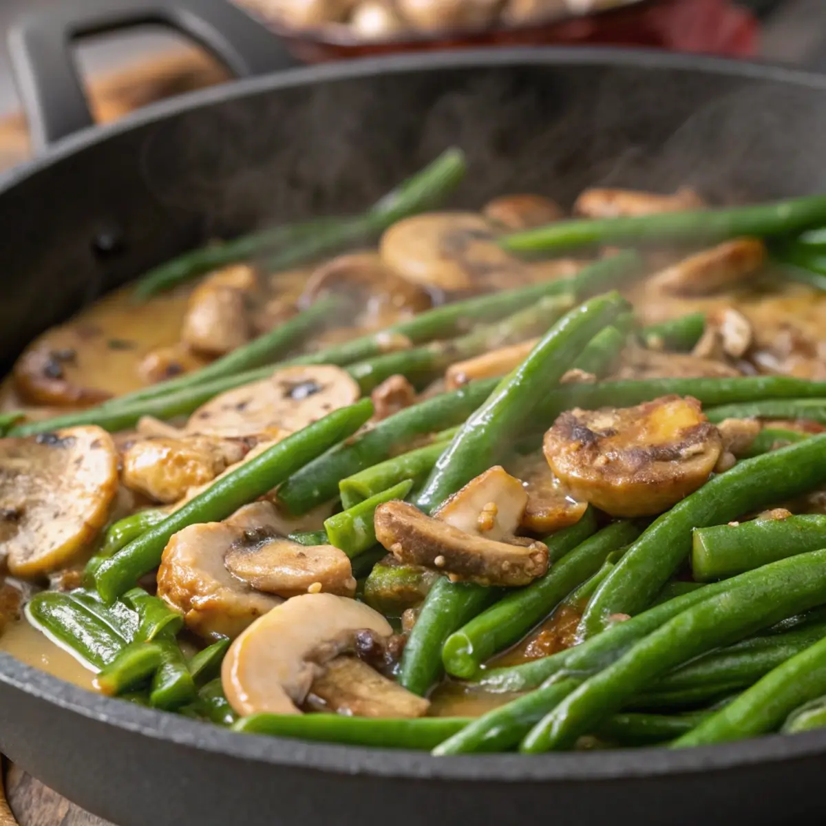 Green Bean Casserole with Mushrooms & Garlic