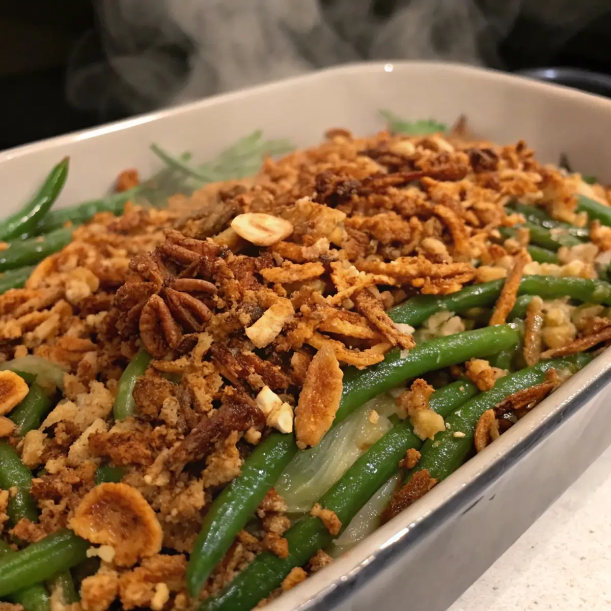 Green Bean Casserole with Pecans or Walnuts