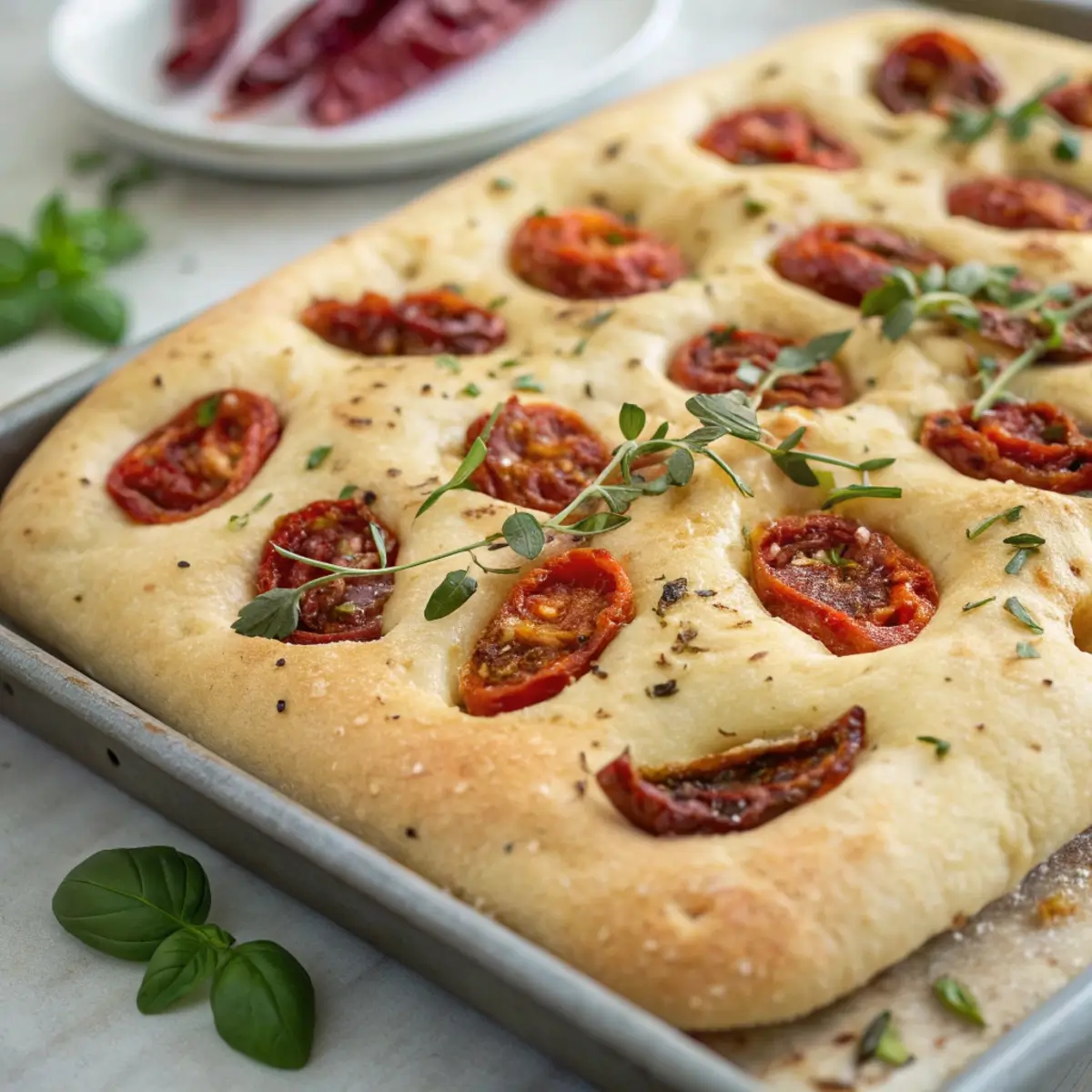 Sourdough Focaccia with Sun-Dried Tomatoes