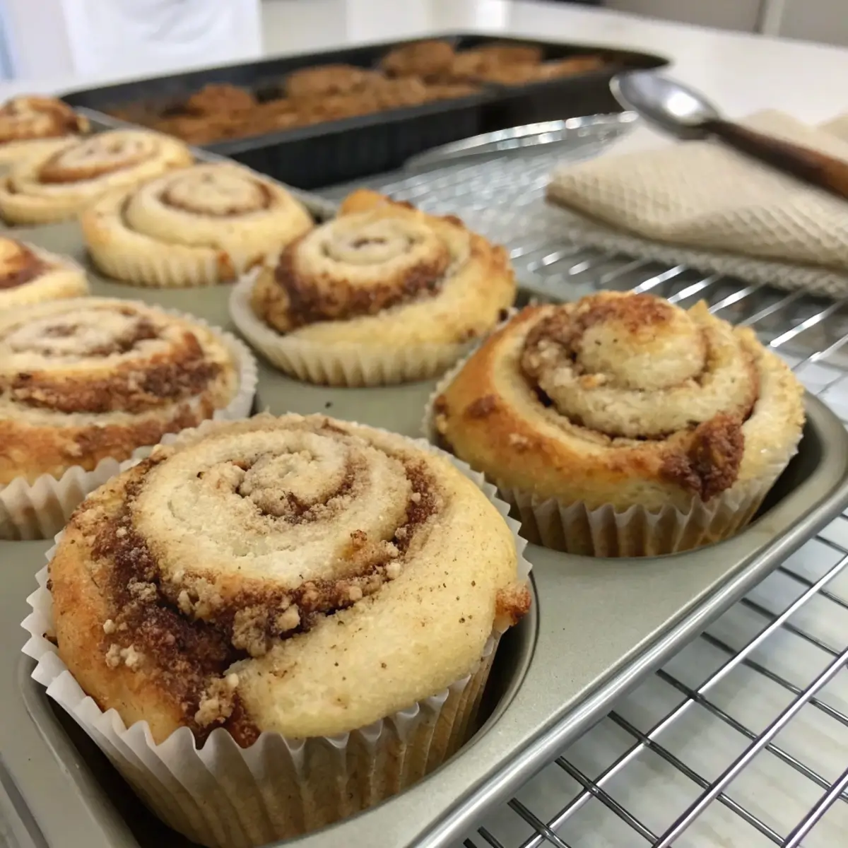 Cinnamon Roll Muffins (No Knead)
