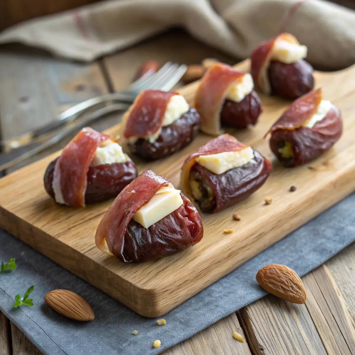 Prosciutto Wrapped Dates with Goat Cheese