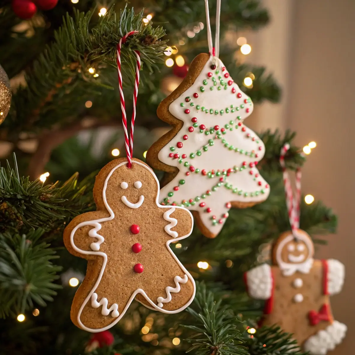 Gingerbread Cookie Ornaments (Edible Decor)
