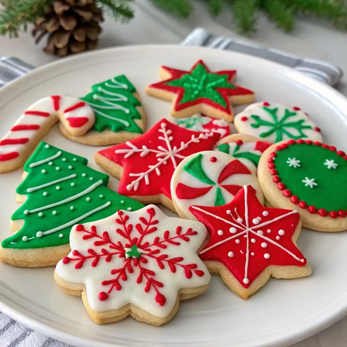 Classic Christmas Sugar Cookies with Icing