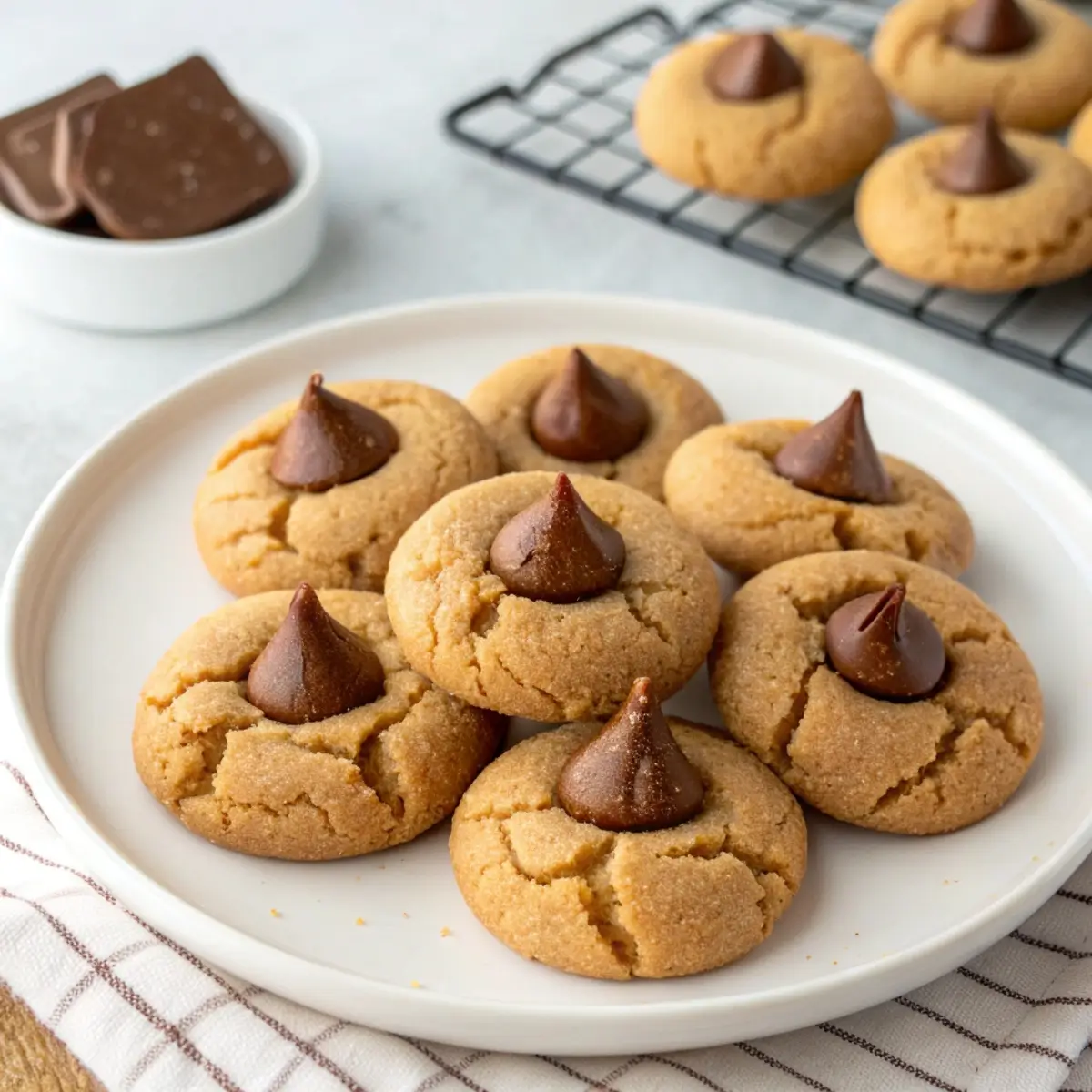 Peanut Butter Blossom Cookies with Brown Sugar
