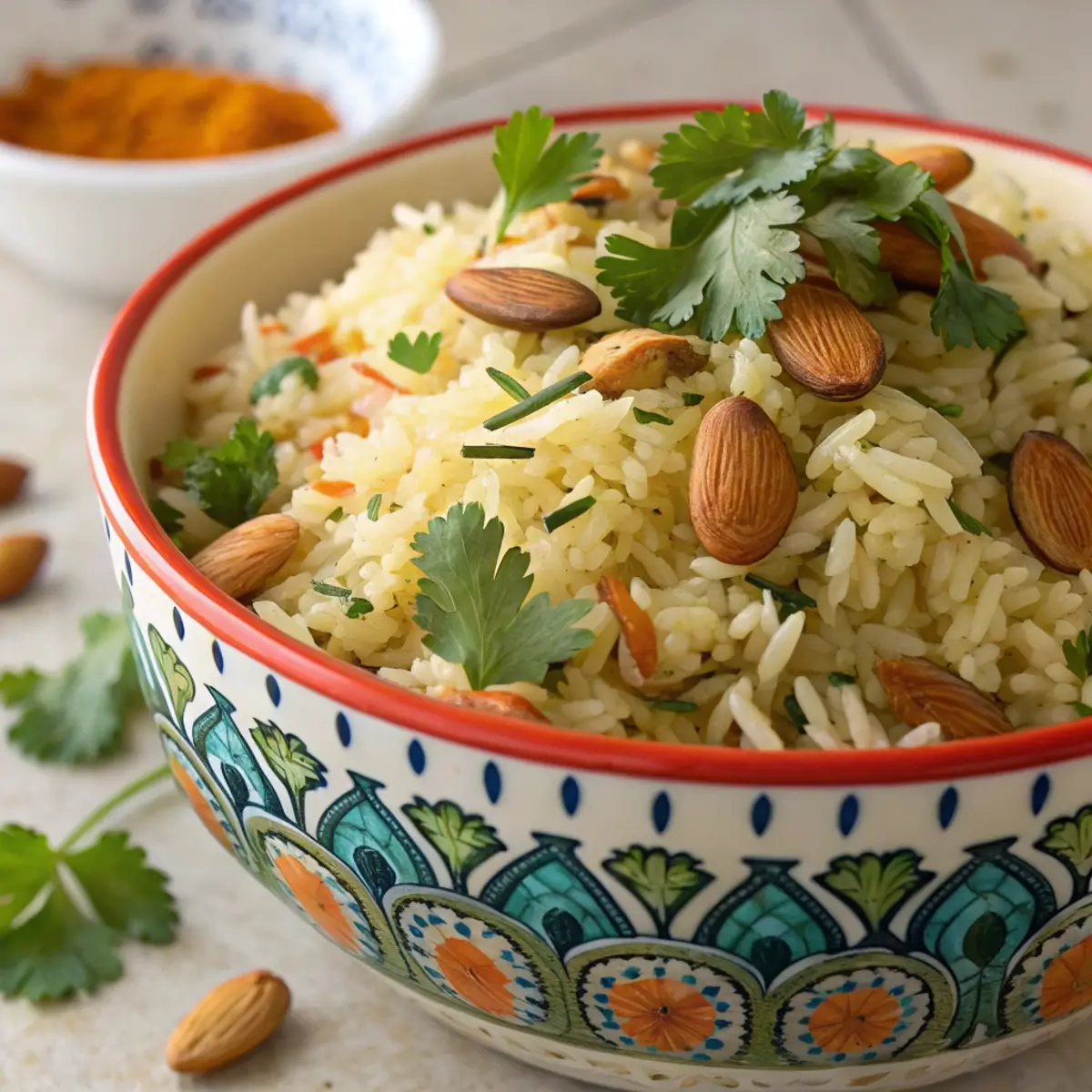 Christmas Rice Pilaf with Toasted Almonds