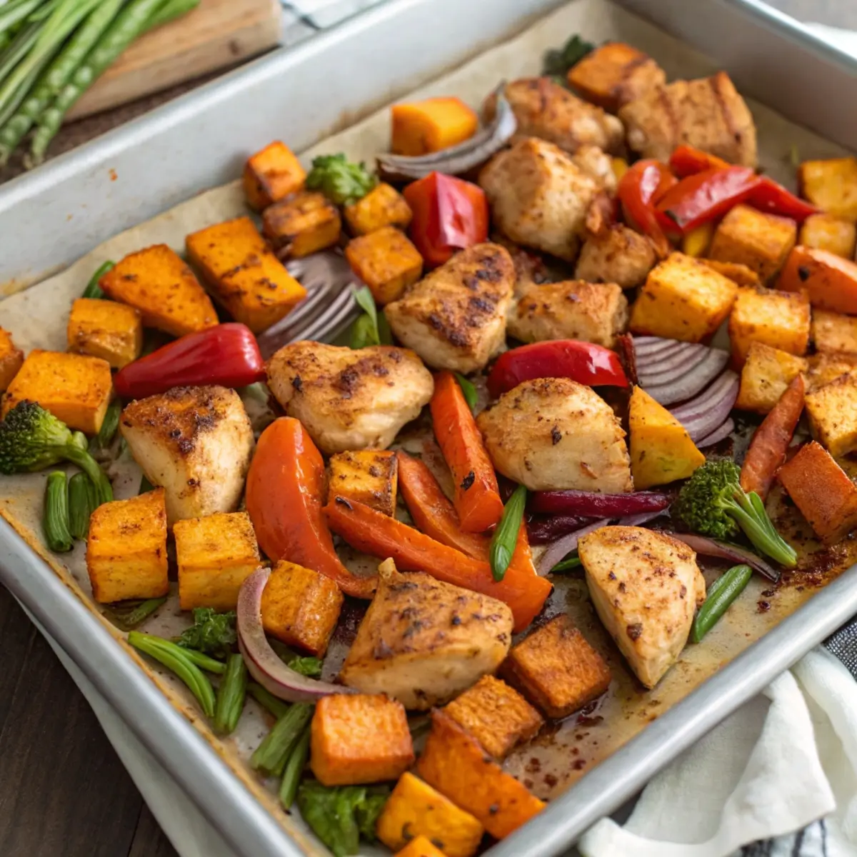 Sweet Potato Chicken Sheet Pan Dinner