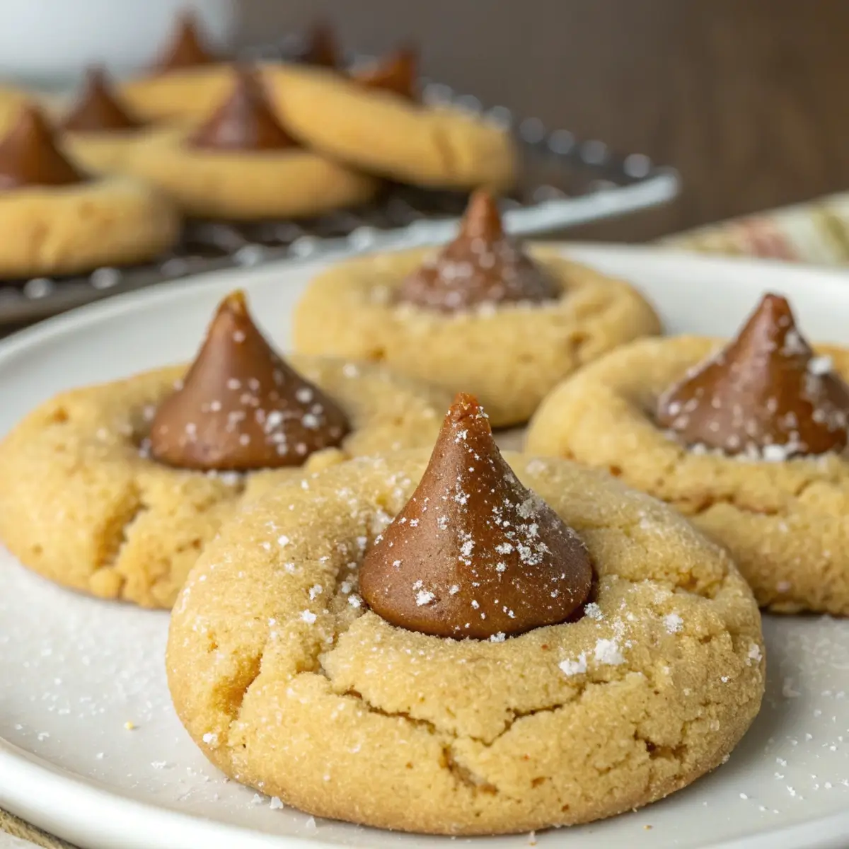 Peanut Butter Blossom Cookies With Brown Sugar