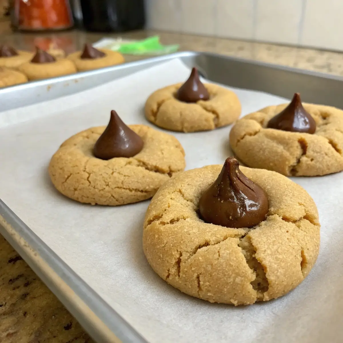 3-Ingredient Peanut Butter Blossom Cookies