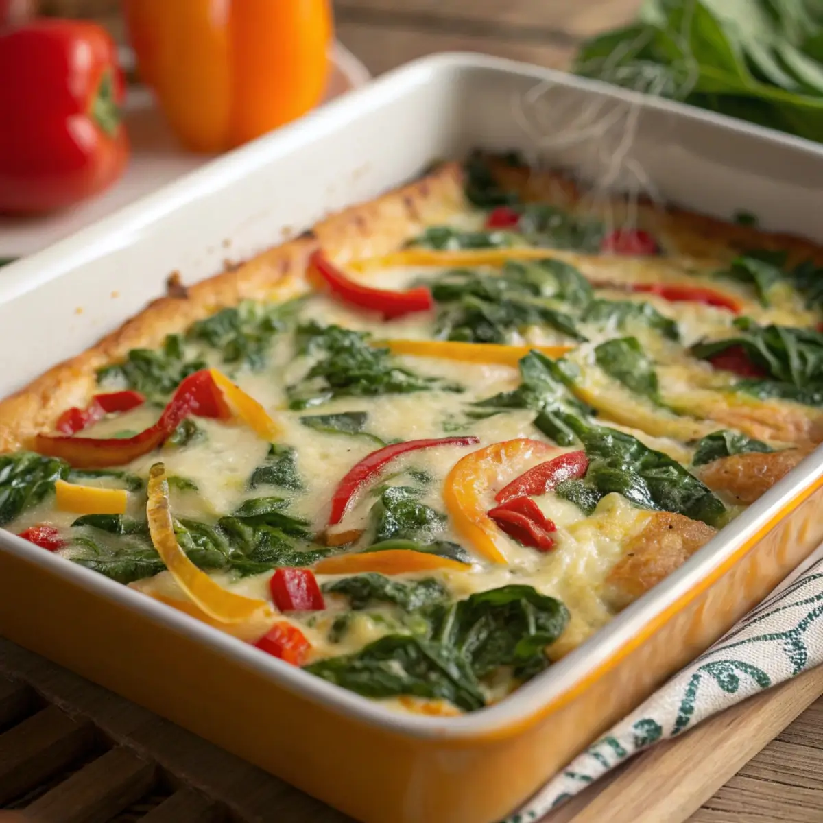 Vegetarian Breakfast Casserole with Fresh Veggies