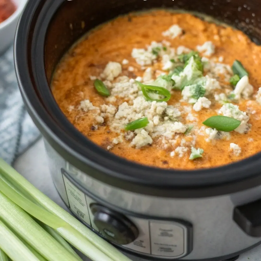 Slow Cooker Buffalo Chicken Dip Set-and-Forget